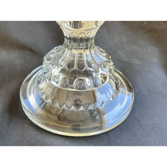 Vintage Indiana Glass Kings Crown Gold Rim Thumbprint Compote Serveware Dish - Picture 8 of 12